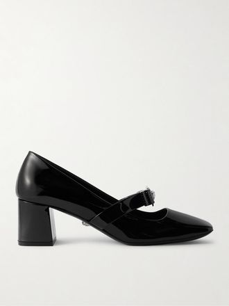 Versace D&eacute;collet&eacute; In Vernice Con Decorazione Gianni Ribbon - Nero