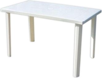 Trade Shop Trade Shop - Tavolo Rettangolare Da Giardino 120x70cm Bianco Perfetto Per Spazio Esterno 016301