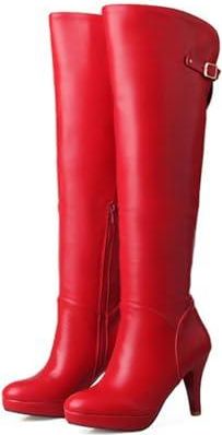 Bottes Hautes Jusqu'au Genou Pour Femme - Style Vintage, Bout Pointu, Talon épais, Mollets Larges, Enfiler, Idéales Automne-hiver