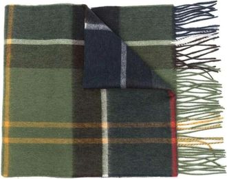 Barbour Groen Geruit Patroon Wol-Kasjmier Sjaal - Heren - Wintersjaals - Groen - ONE Size - Wol - Accessoires