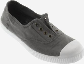 Victoria Womens 1915 English Washed Canvas Toecap Shoe In Plomo