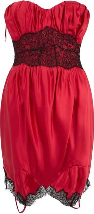 Moschino Korte jurk zonder bandjes - Dames - Feestkleedjes - Rood - XS - Polyester - Kleedjes