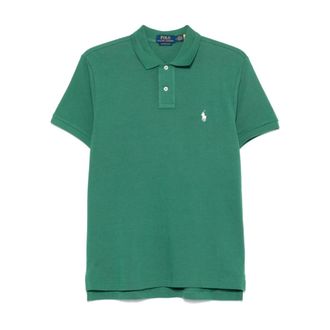 Polo Ralph Lauren Polo Shirts, male, Green, Size: XL Cotton Polo Shirt with Logo