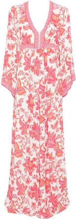 Etro Maxi Empire Dress With Deep V-Neck