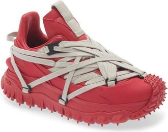 Moncler x Rick Owens Trailgrip Megalace Low Top Sneaker in Red at Nordstrom, Size 5Us