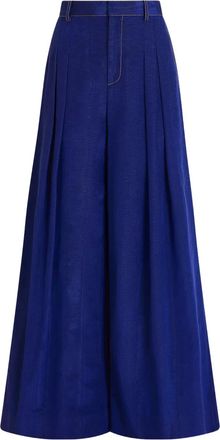 Rosie Assoulin wide leg pleat trousers - Blu