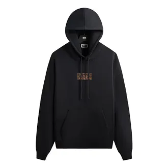 Kith Classic Logo Leopard Applique Nelson Hoodie Black KHM034446-001