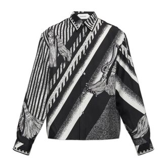Versace Heren, Overhemden, Zwart, Maat: S Zijde