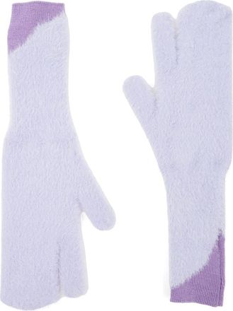 Maison Margiela two-tone faux-fur gloves - women - Polyamide - S - Purple