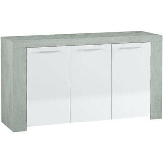 Usinestreet Usinestreet - mobile buffet credenza ambit 3 ante cm. 144X42X80H in melanina bianco/cemento