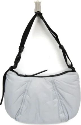 Moncler Pre-owned Canvas shoulder-bags - Dames - Vintage Schoudertas - Grijs - ONE Size - Leer - Vintage