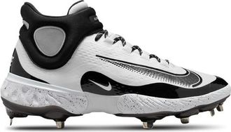 Nike Mens Alpha Huarache Elite 4 Mid Cleats - Baseball Shoes White/Black Size 10.0