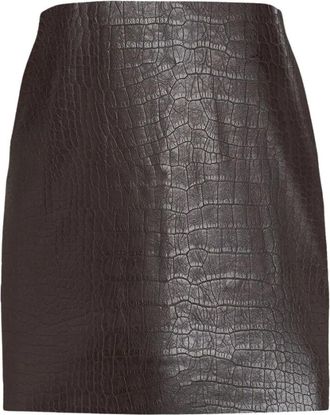 Wolford Embossed Croc-effect Miniskirt - Dames - Korte rokken - Bruin - XS - Wol - Rokken