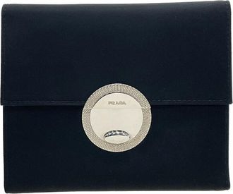 Prada Black Nero Nylon Leather Wallet (Tri-Fold) (Pre-Owned)