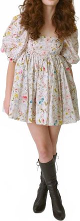 Selkie Cotton Puff Mini Dress In Wildflower