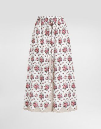 Dolce & Gabbana Small Flower Bouquets-print Midi Skirt - Woman Skirts Multicolor 40