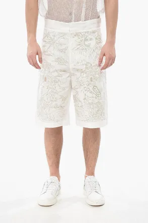 Givenchy Shorts in Cotone con Ricamo All-Over Givenchy