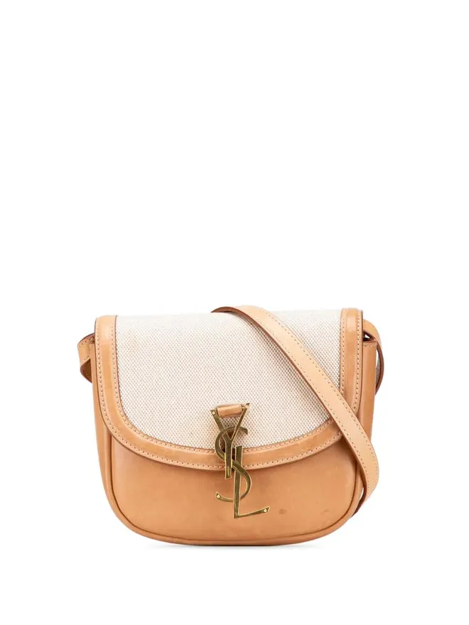 2020 Small Calfskin and Canvas Kaia crossbody bag - women - Calf Leather/Canvas - One Size - Brown