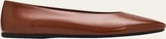 Prada Brushed Leather Ballerina Flats