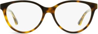 Gucci Occhiali cat-eye con decorazione Web - Marrone