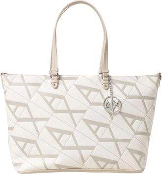 A|X Armani Exchange Tassen, Dames, Beige, ONE Size, Stijlvolle Geometrische Schoudertas