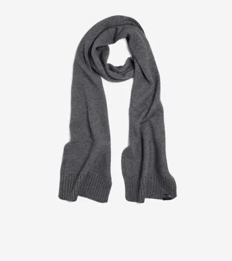 Cole Haan Mens Textured Midweight Scarf - Grey