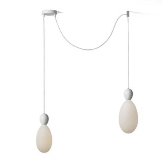 Daylight Italia L&aacute;mpara colgante con 2 pantallas blancas