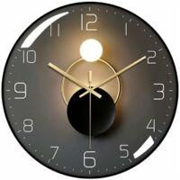 OEM Reloj De Pared Moderno Silencioso, Redondo, De Cuarzo Digital, De 30 Cm De Di&aacute;metro (negro) - Crezuo
