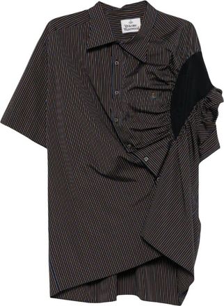 Vivienne Westwood Navy Business Overhemd met Orb Logo - Dames - Overhemden - Blauw - XS - Katoen - Overhemden
