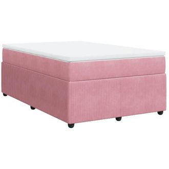 vidaXL Cama Box Spring Con Colch&oacute;n Terciopelo Rosa 120x190 Cm Vidaxl