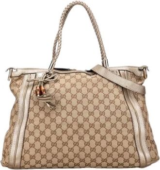 Gucci Pre-owned Shoulder Bags, female, Brown, Size: ONE SIZE Pre-owned Canvas Shoulder Bag