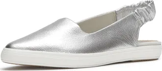 Keds Womens Point Slingback Fashion Sneaker, Silver Washed Metallic Suede, 5 UK