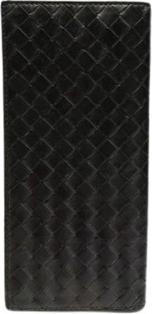 Bottega Veneta Pre-owned Intrecciato Long wallet (bi-fold) - Dames - Vintage Accessoires - Zwart - ONE Size - Leer - Vintage