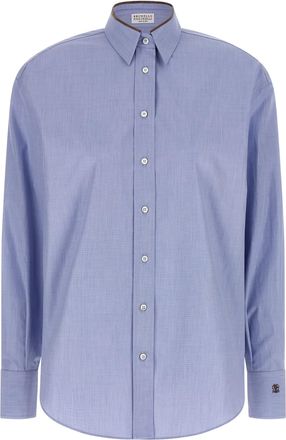 Brunello Cucinelli shiny Collar Detail Shirt