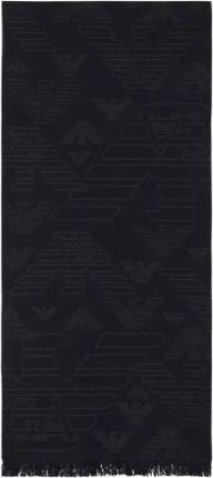 Emporio Armani Wollen sjaal met jacquard adelaar over het hele oppervlak - unisex - Sjaals - Blauw - ONE Size - Wol - Accessoires