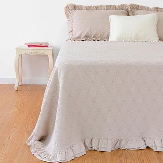 Casa da Laura Colcha 100% Algodón Marrón