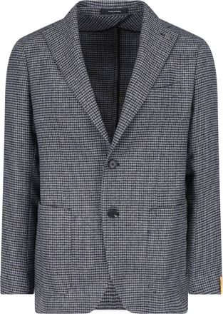 Tagliatore Single-Breasted Grey Wool Blazer with Classic Notch Lapels