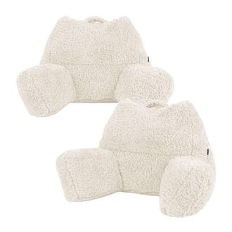 Icon Brand Set de 2 cojines de apoyo sherpa color crema
