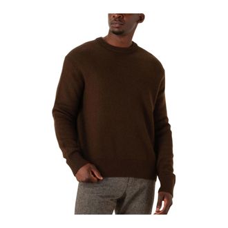 Selected Truien & Vesten, Heren, Bruin, XL, Wol, Slharne LS Knit Relaxed Wool Crew Neck