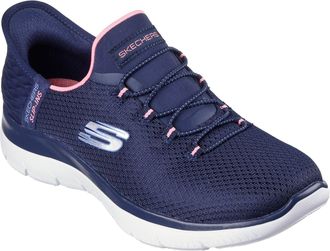 Skechers Summits Diamond Dream Textile Dames Navy/Roze Sportschoenen
