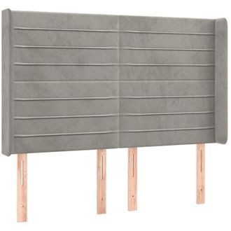 vidaXL Vidaxl - Cabecero Con Led De Terciopelo Gris Claro 147x16x118/128 Cm