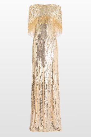 Jenny Packham Blake Sequin-Embellished Maxi Dress in Sugar at Nordstrom, Size 10 Uk