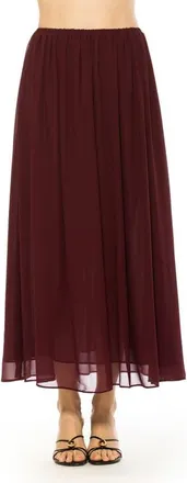 Alexia Admor VAYLA LONG FLOWY MAXI SKIRT in Burgundy at Nordstrom, Size X-Large
