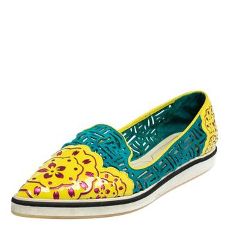 Nicholas Kirkwood Multicolor Patent Leather And Suede Slip On Sneakers