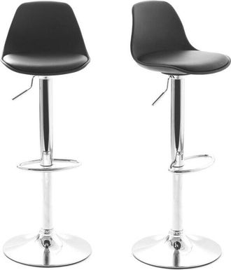 Miliboo Miliboo - Lote de 2 taburetes de diseño negros steevy