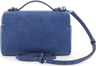 Tory Burch Womens Crossbody Bag Romy Slim Top Handle Blue Leather Lamb Shoulder