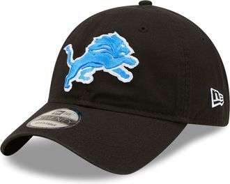 New Era NFL Core Classic 9TWENTY Team Color Adjustable Hat Cap One Size Fits All, Detroit Lions - Black, One size