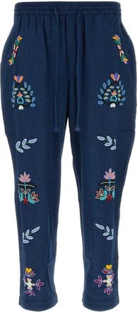 Baziszt Blue Cotton Neon Pant