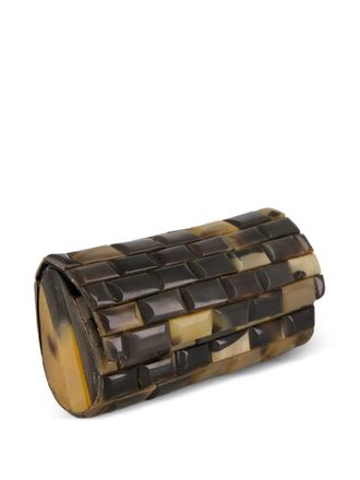 Glorinha Paranaguá mini Anouska clutch bag - women - Cattle Horn - One Size - Black