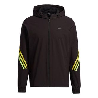 adidas neo M Fav 3s Wb 2 Stripe Sports hooded Logo Jacket Black GP5659